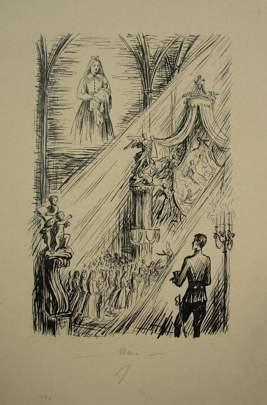 Petr Dillinger - Svatba - ilustrace k J. Johnovi. Utržený knoflík