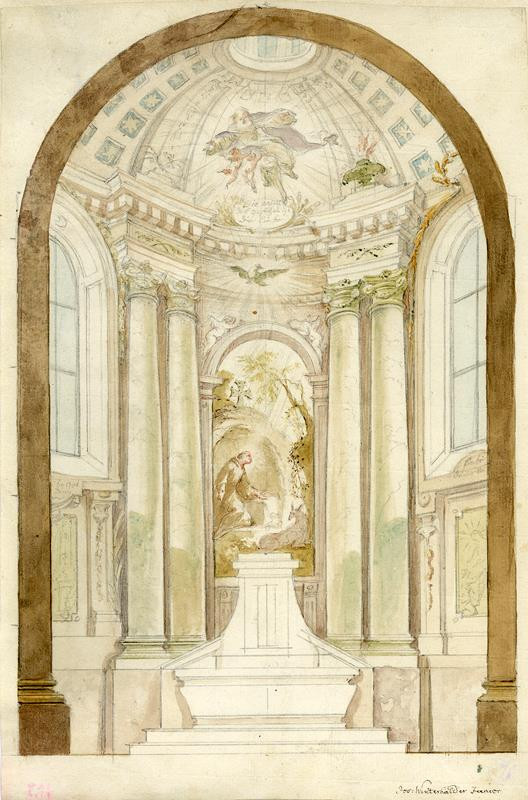 Josef Winterhalder II. (Winterhalter) - Návrh na oltář s obrazem sv. Jiljí