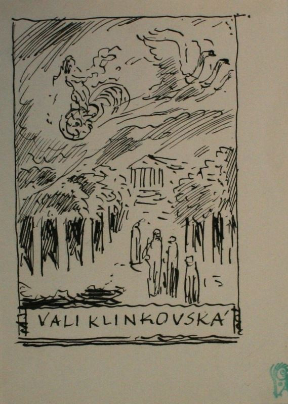 Jan Konůpek - Návrh na ex libris: Vali Klinkovská