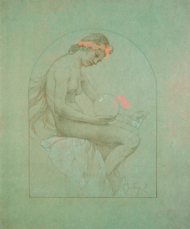 Alfons Mucha - Dívka s koulí