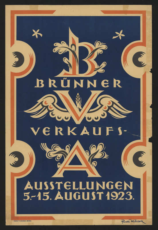 Rudolf (Ruda) Kubíček - Brünner verkaufs Ausstellungen 5.-15. August 1923