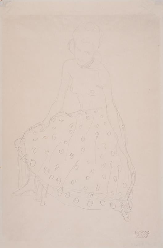 Gustav Klimt - Sedící dívka