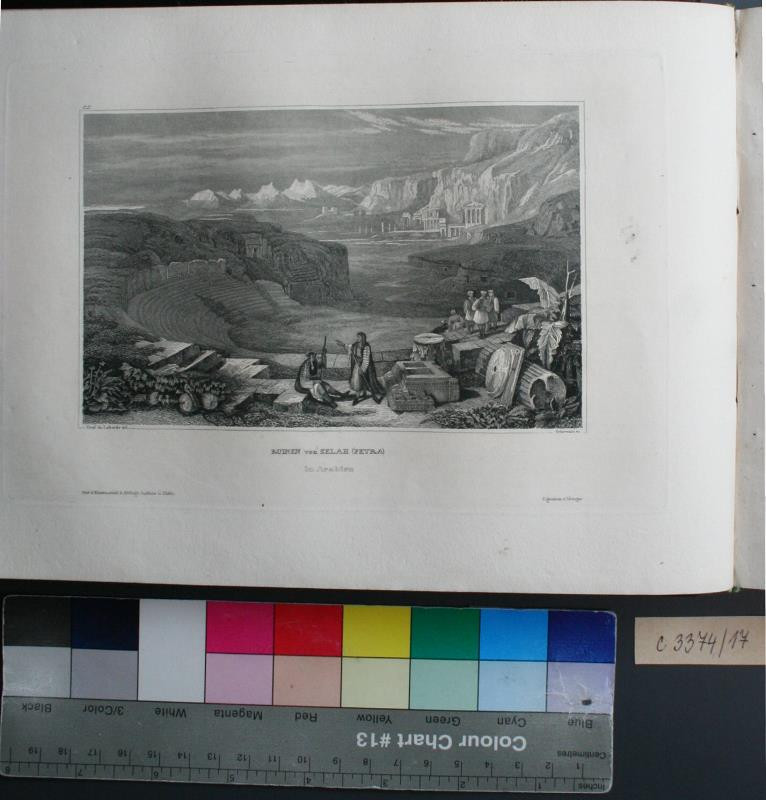 Ernst Friedrich Grünewald -  ruinen von Selah, Petra. in Meyer´s Universum...