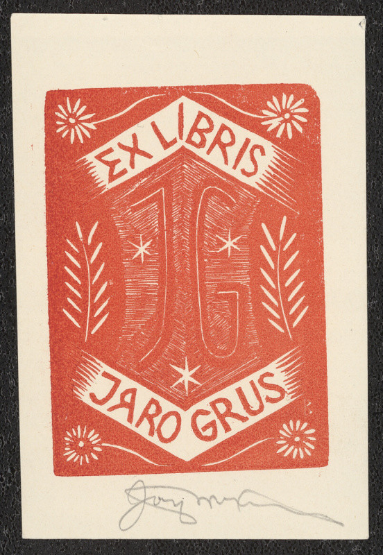 Josef Brzák - Ex libris Jaro Grus