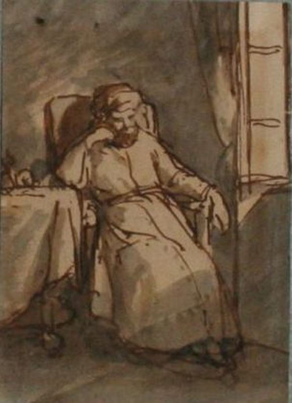 Friedrich von Amerling - Studie sedícího starce