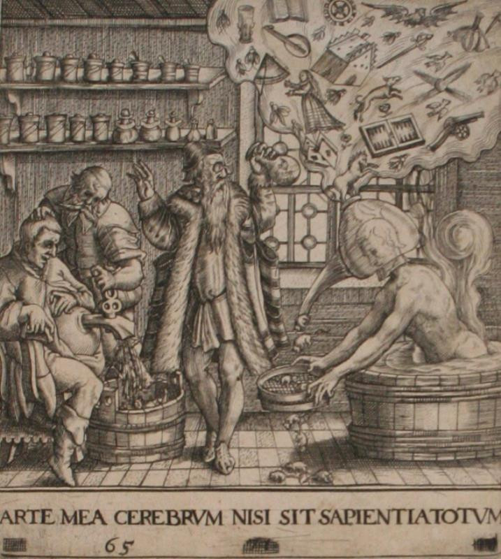 Theodor de Bry - Emblemata saecularia Arte mea…; 65. List ze souboru 74 listů Proscenium vitae humanae, z roku 1627