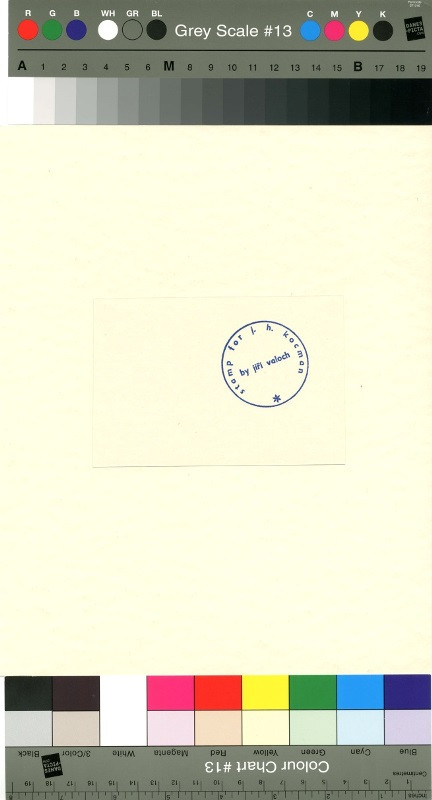 Jiří Valoch, Jiří Hynek Kocman - Stamp for J. H. Kocman by Jiří Valoch (autorské portfolio : My Activities : Varia)