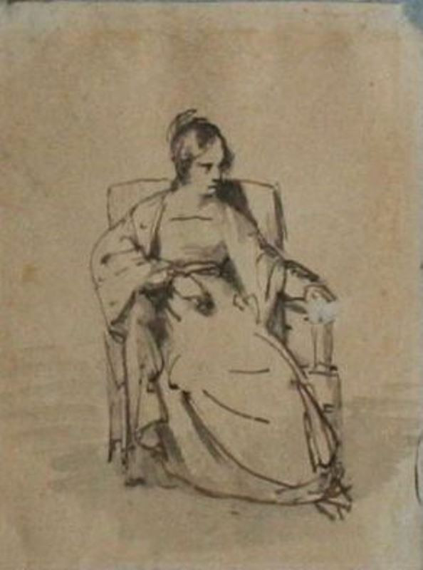 Friedrich von Amerling - Studie sedící ženské postavy