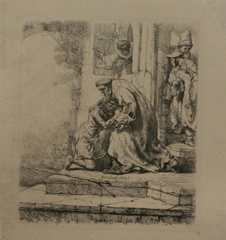 Rembrandt van Rijn - Ztracený syn (novější tisk)