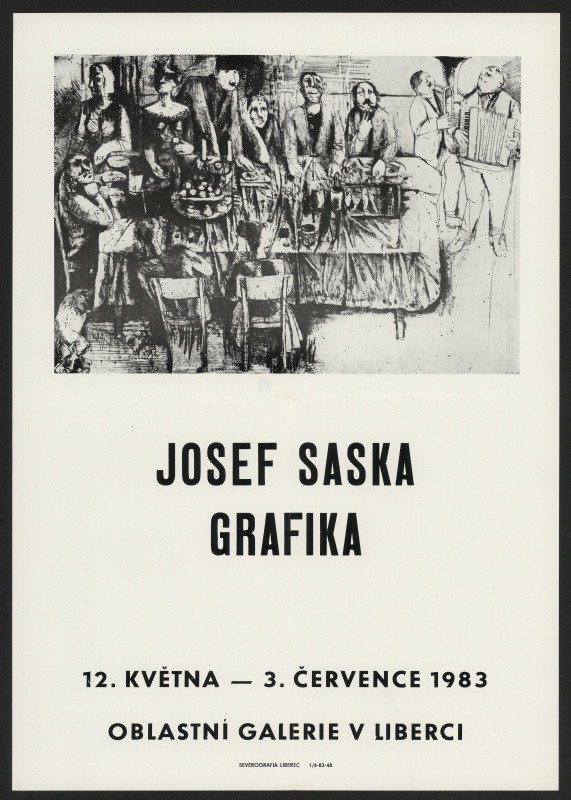 neznámý - Josef Saska, grafika, 1983, Oblast. galerie v Libercí