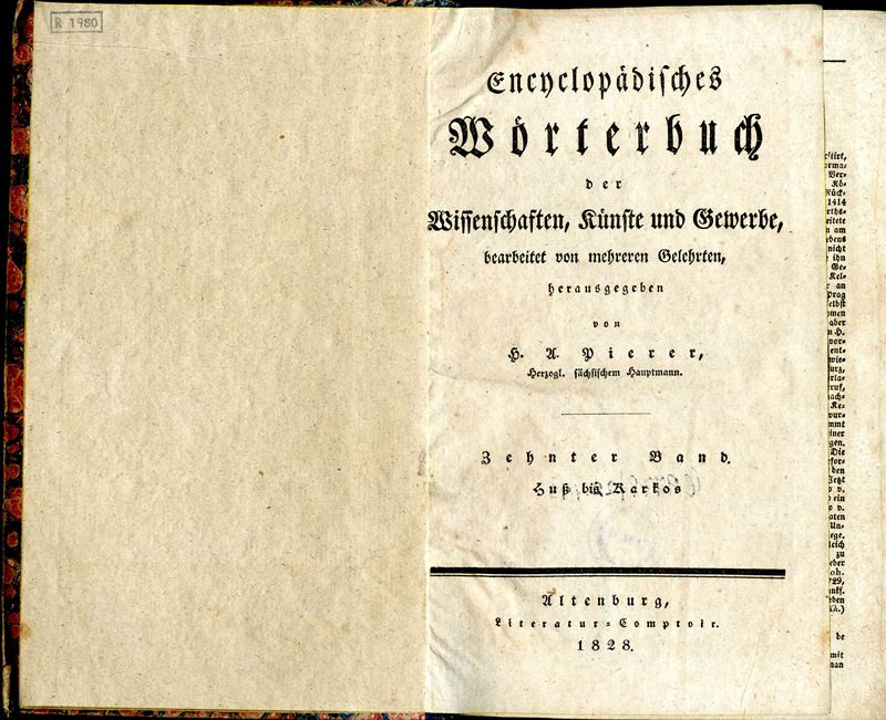 Heinrich August Pierer - Encyclopädisches Wörterbuch der Wissenschaften, Künste und Gewerbe. Zehnter Band