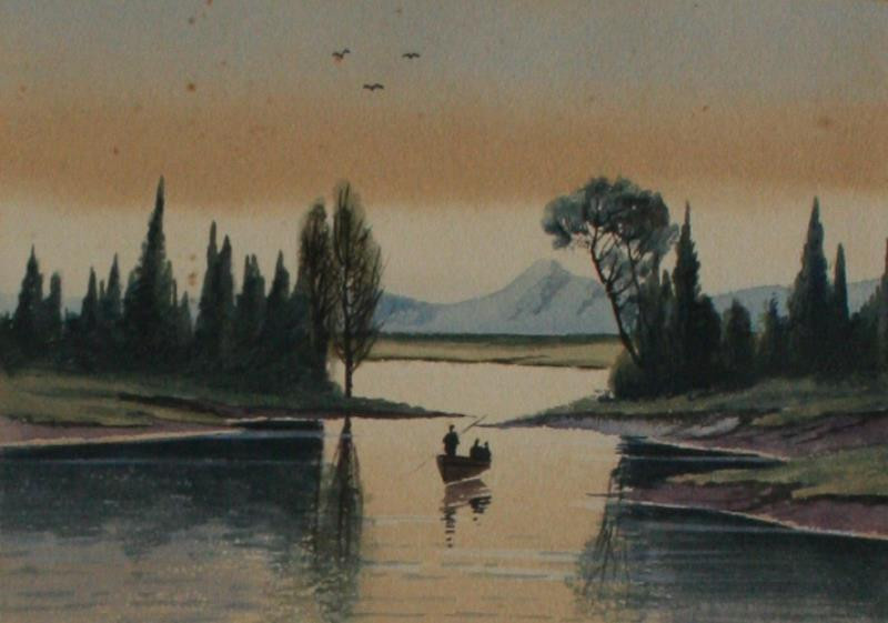 neznámý malíř rakouský - Krajina s jezerem