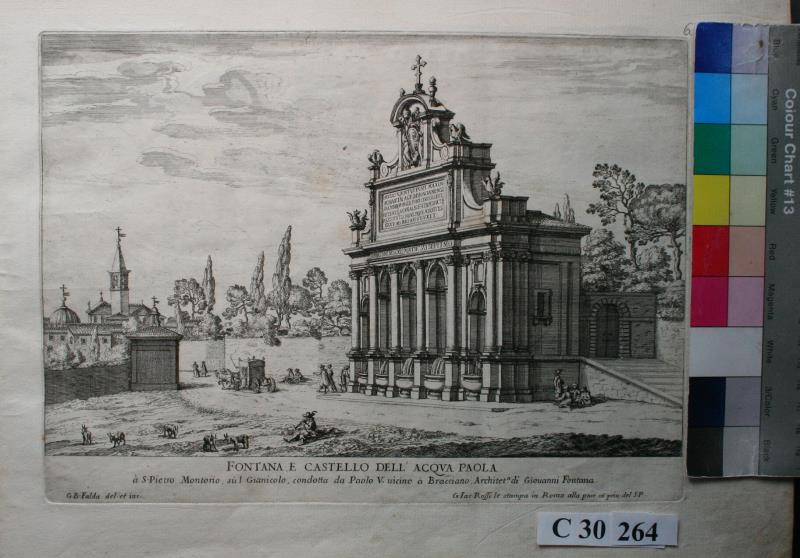 Giovanni Battista Falda - Fontana e castello dell' Aqua Paola