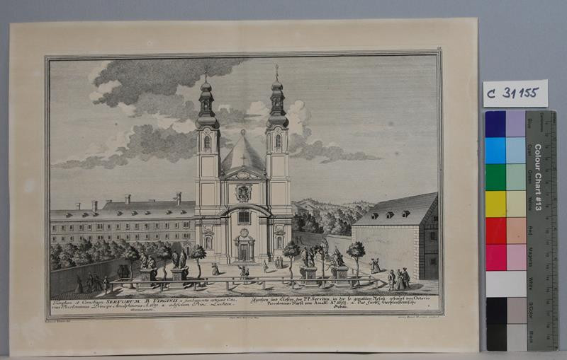 Johann August Corvinus - Kirchen und Kloster der P.P.Serviten ... in Rossau