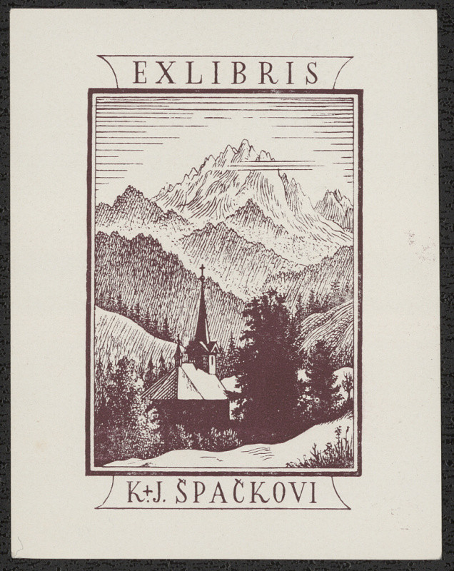 Karel Kinský - Ex libris K.+J.Špačkovi