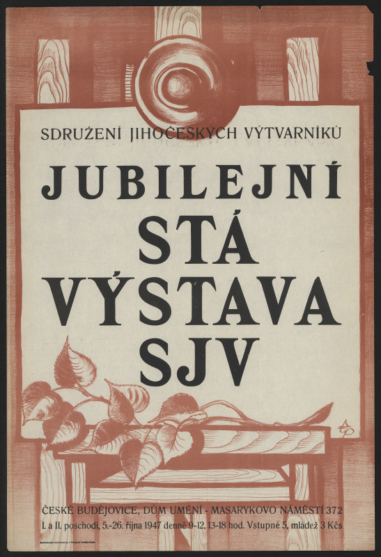 signatura tp - Jubilejní stá výstava SJV, Sdružení jihočes. výtvarníků České Budějovice, Dům umění 1947