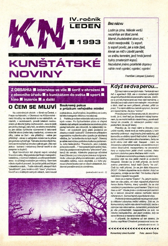 Jan Rajlich st. - Kunštátské noviny, IV. ročník, leden 1993