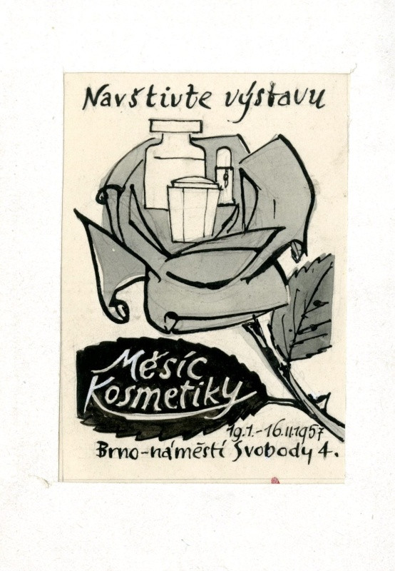 Jan Rajlich st. - Navštivte výstavu měsíc kosmetiky 19.I.-16.II.1957, Brno - nám. Svobody 4