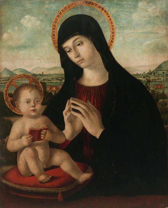 Antonello da Saliba - Madona uctívající Ježíška