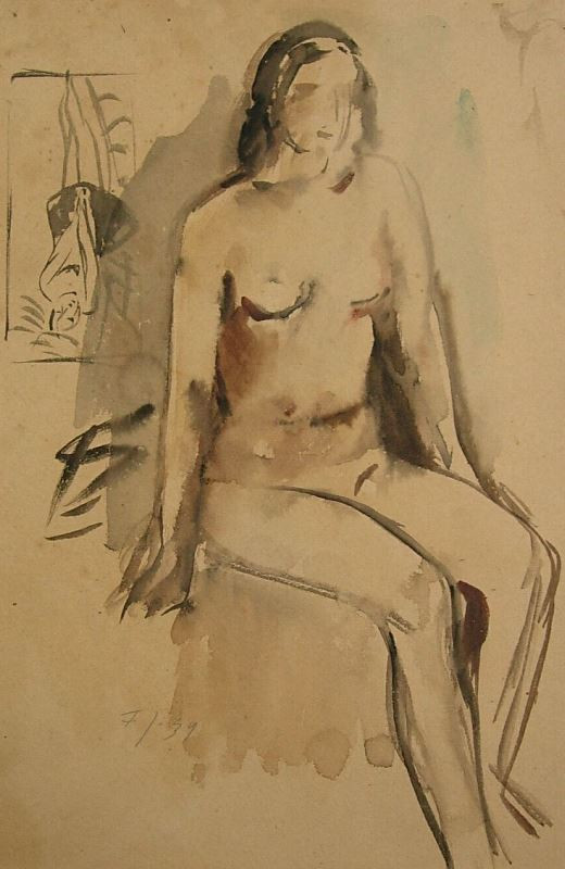 František Jiroudek - Akt sedící ženy