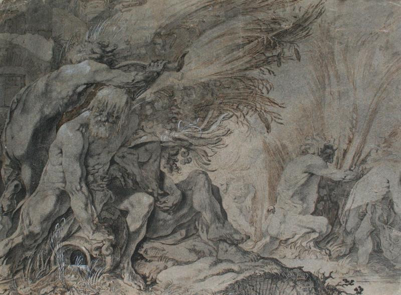 neznámý malíř flámský - Lesní bohové - symbolizující scéna