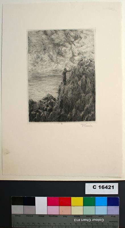 František Kobliha - Postava ve skalách nad mořem