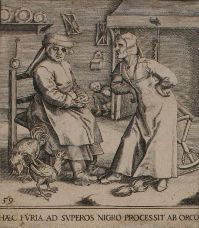 Theodor de Bry - Emlemata sacularia haec furia.; padesátý devátý list ze souboru 74 listů Proscenium vitae humanae, vyd. Roku 1627