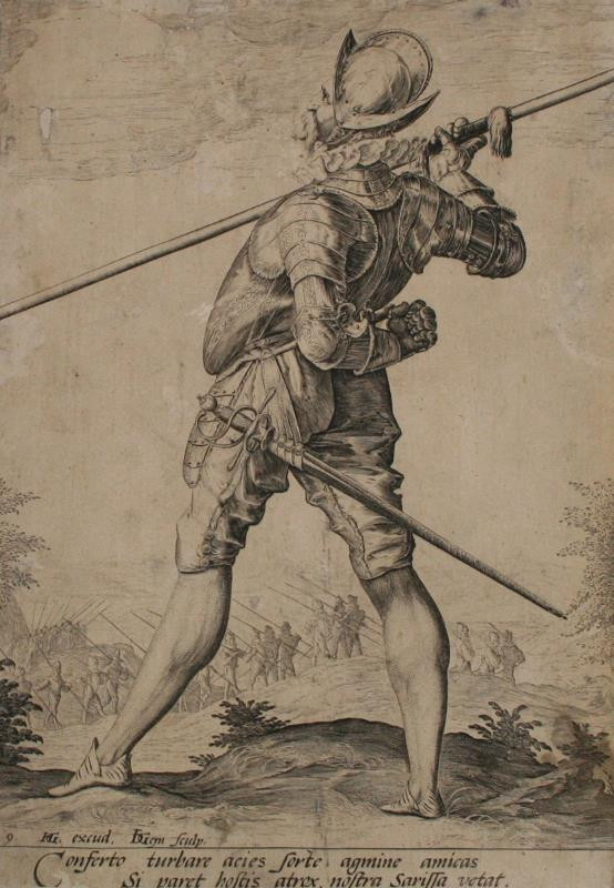 Jacob de (Jacques) Gheyn II. - Píkař (Píkovník); devátý list z cyklu odění důstojníků a vojáků pěšího pluku nizozemského