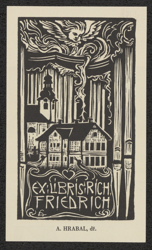 Arnošt (Ernst) Hrabal - Ex libris Rich. Friedrich