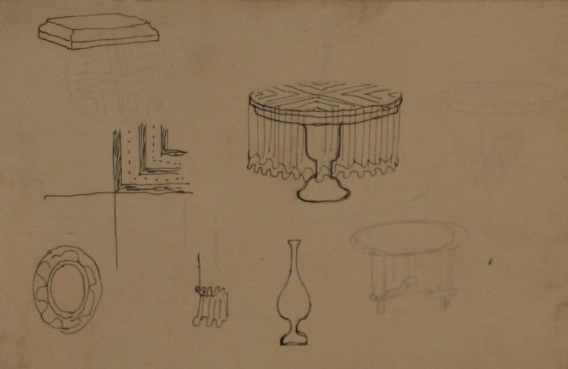 Vratislav Hugo Brunner - Studie stolu a vázy