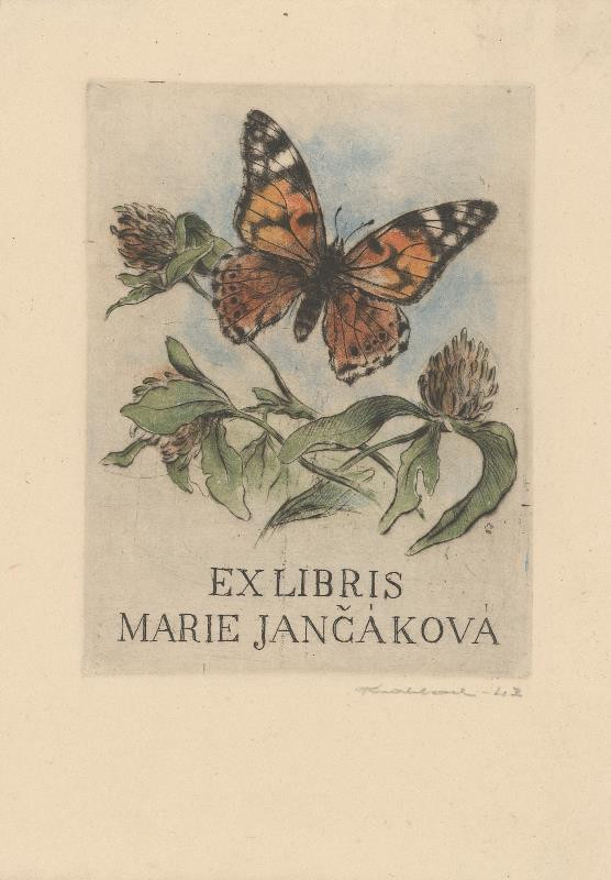 Bohuslav Knobloch - Ex libris Marie Jančáková (fáze soutisku III)