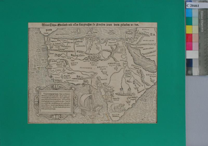 neznámý grafik německý - Mapa Afriky z Münsterovy Cosmografie