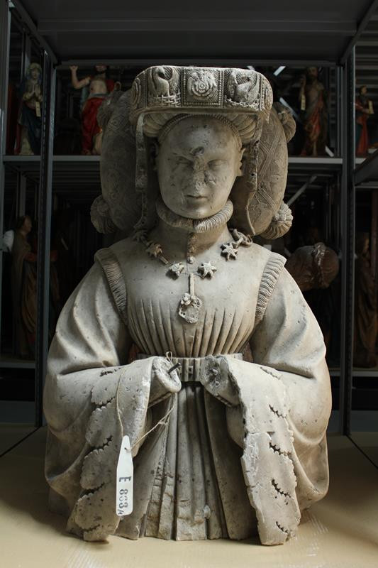 neznámý sochař západoevropský - Náhrobek s ležící ženskou postavou