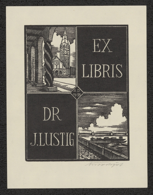 Antonín Doležal - Ex libris Dr. J. Lustig