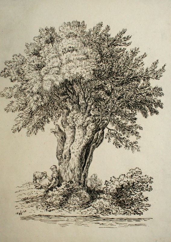 Antonín Mánes - Pasačka sedící u stromu