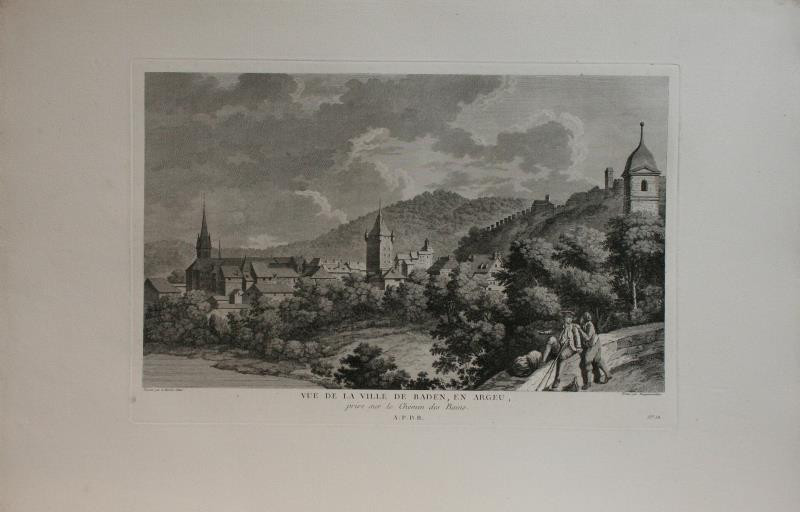 François Nicolas Barthélemy Dequevauviller - Vue de la ville de Baden, en Argeu, ...