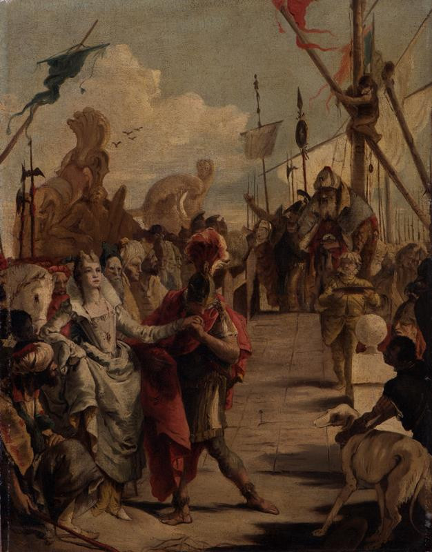 Giovanni Battista Tiepolo - způsob - Scipionova zdrženlivost( Antonius a Kleopatra )