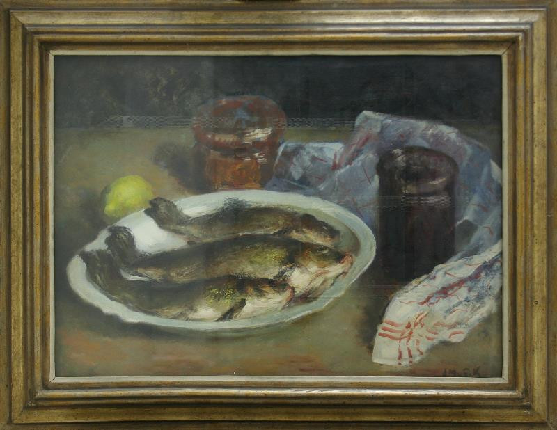 Vilém Mužík - Zátiší s rybami