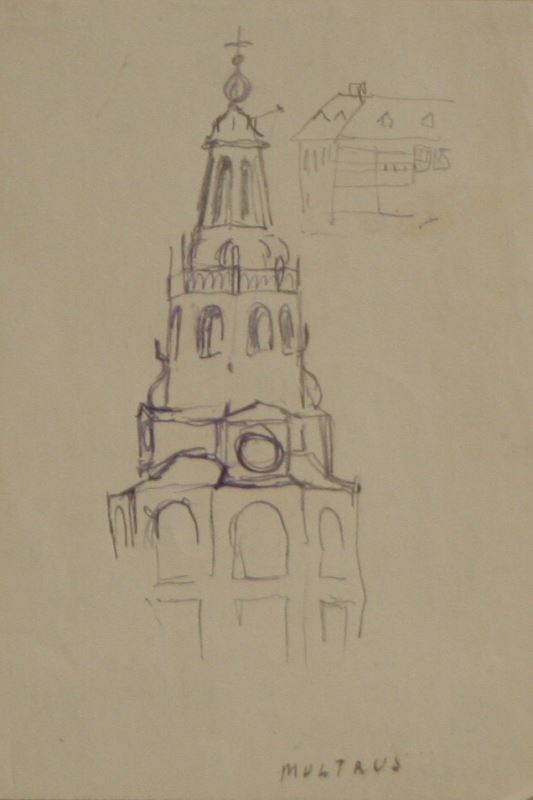 Josef Multrus - Studie věže v Amsterodamu