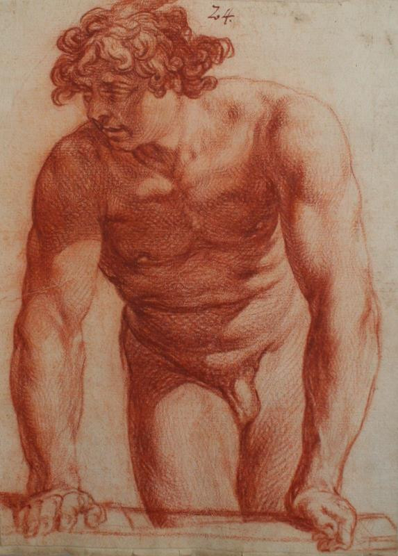 neznámý malíř - Studie mužské figury