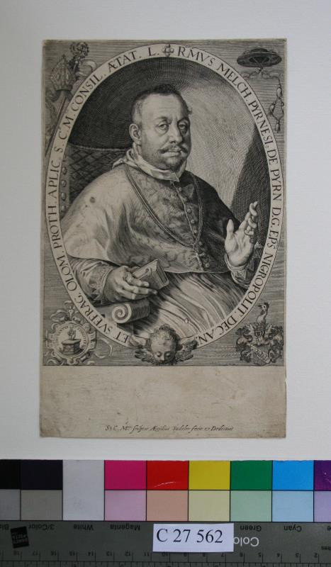 Aegidius (Egidius) Sadeler II. - Portrét biskupa Rama Melch. Pyrnesi de Pyru