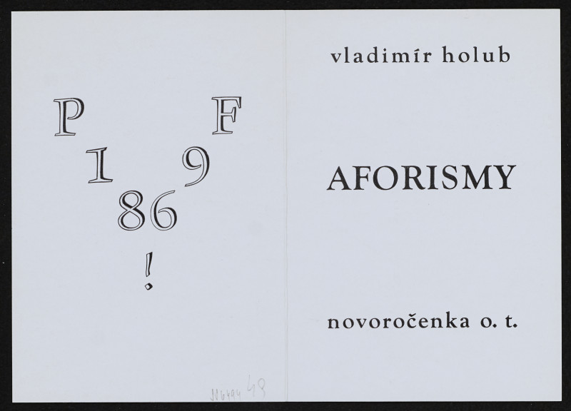 Vladimír Holub - Aforismy - PF 1986