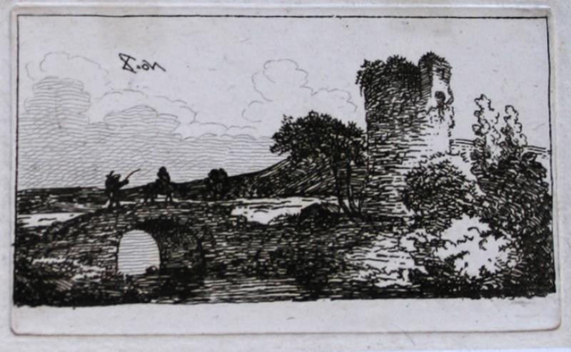 Fr. Ant. Magnis - Krajina s mostem a věží