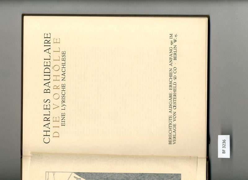 Charles Baudelaire, Percy Walter Wolff - Die Vorhölle. Eine lyrische Nachlese