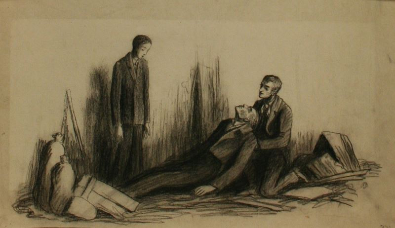 Petr Dillinger - Ilustrace k povídce Josef Harfenista