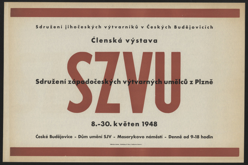 Karel Fiala - Členská výstava SZVU v Plzni 1948, Č.Budějovice Dům umění