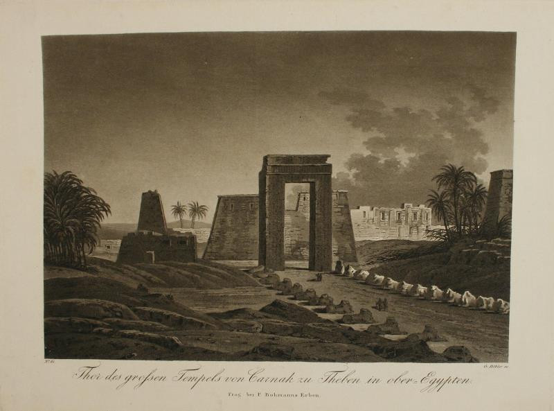 Georg (Jiří) Döbler - Thor des grossen Tempels von Carnak zu Theben in ober = Egypten (pohledy z Orientu)