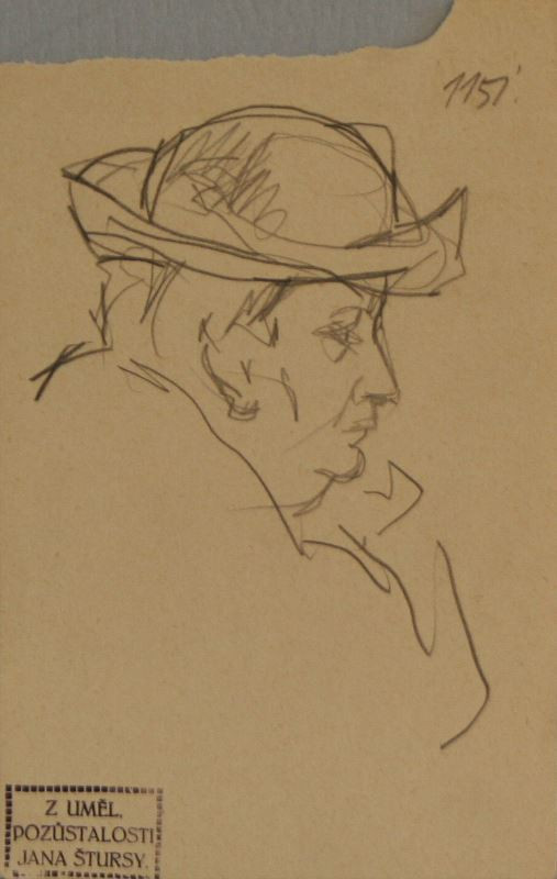 Jan Štursa - Hlava muže v klobouku
