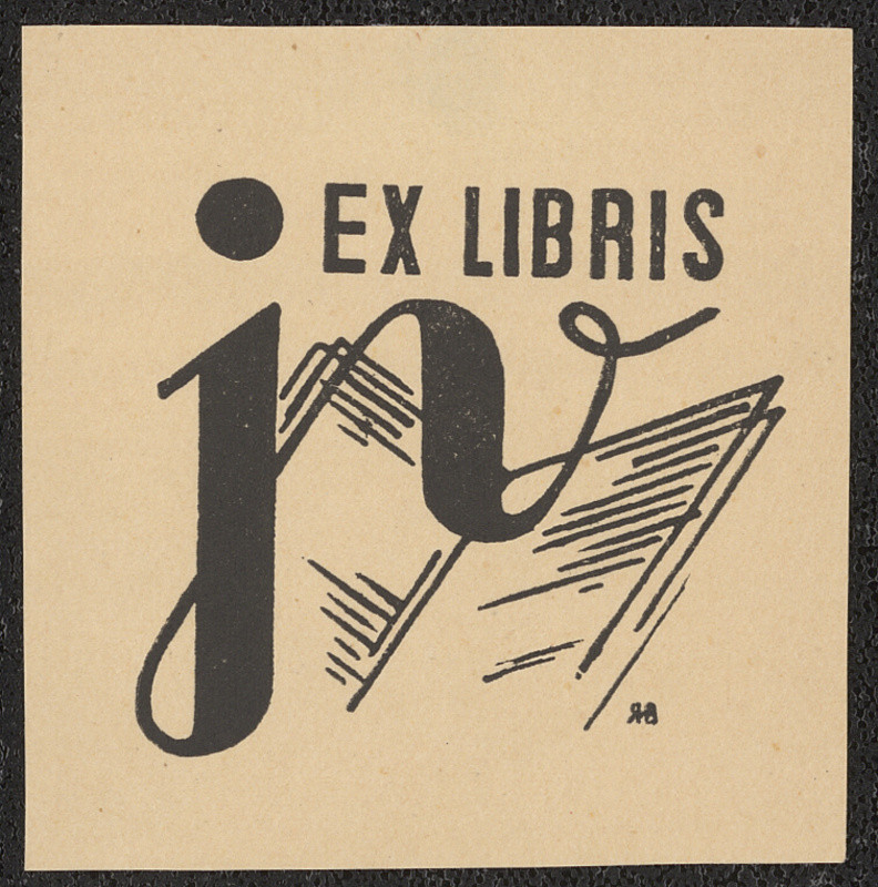 Hana Bruknerová Roušarová - Ex libris J V (Josef Verich)