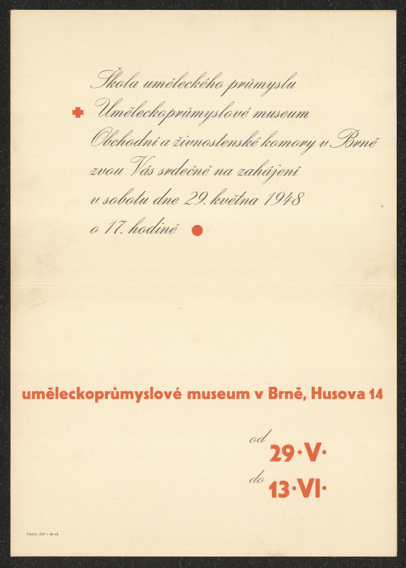 neznámý - Pozvánka na výstavu Mezinárodního plakátu v UPM Brno, Husova 14